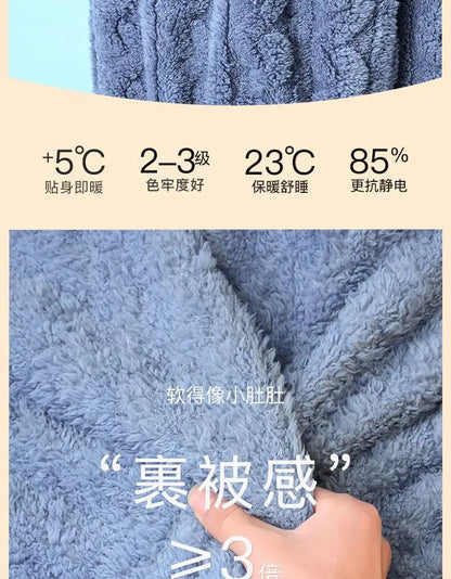 Fleece Women Pajamas Set Winter Sleepwear Solid Velvet 2 Piece Pant Home Suit Fluffy Casual Pajama Warm O-neck Night Wear