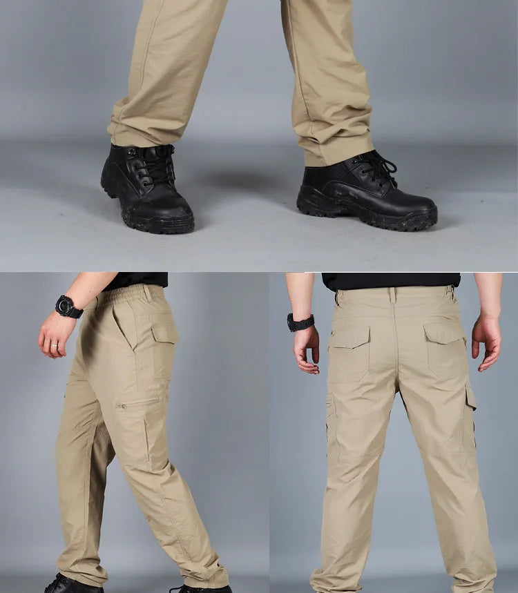Men City Pants Cargo Trousers Multi-pocket Waterproof Wear-resistant Casual Training Overalls Clothing