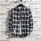 Spring New Korean Style Plaid Shirts Men's Handsome Long-sleeved Loose Casual All-matching Shirt Coats 2025 Trend Men's Clothing