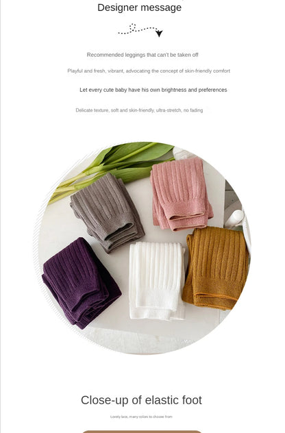 Spring Autumn Baby Pants Newborn Girls Leggings Soild Color Cotton Ribbed Pants Kids Children Leggings 0-6 Years for Girls Boys
