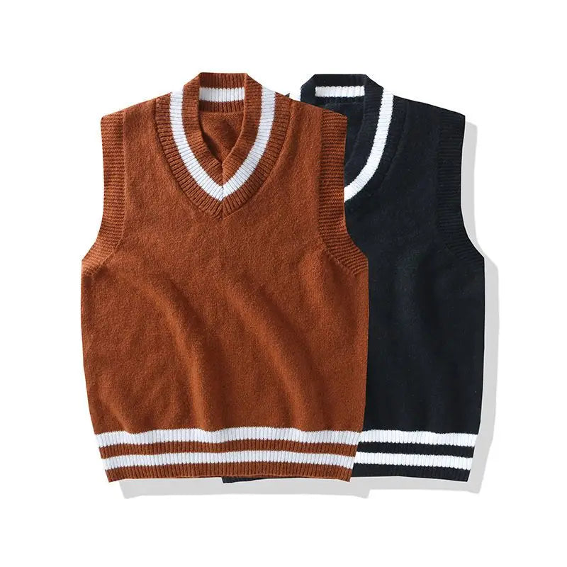 Men Knit Sweater Vest ins sweater vest Korean fashion clothes