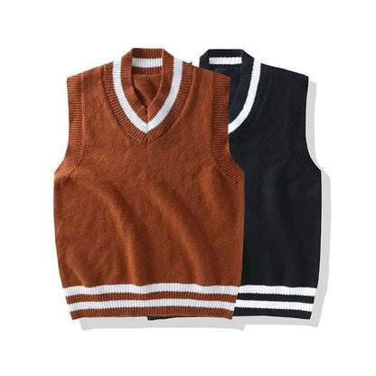 Men Knit Sweater Vest ins sweater vest Korean fashion clothes