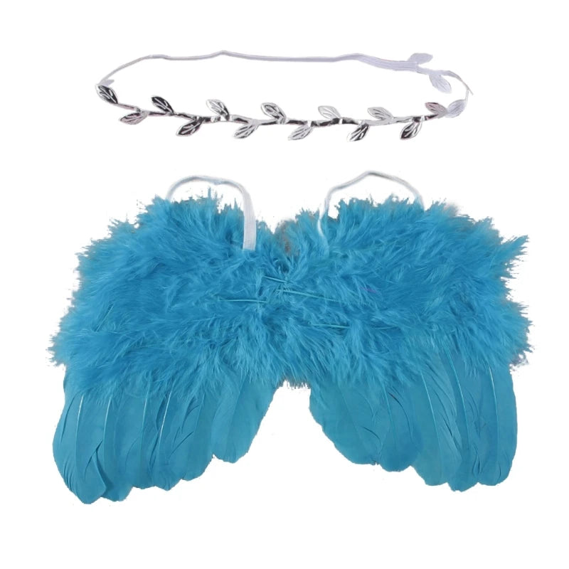 Newborn Photography Props Outfits Baby Headdress and Baby Wings Set