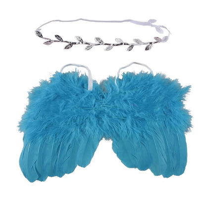 Newborn Photography Props Outfits Baby Headdress and Baby Wings Set