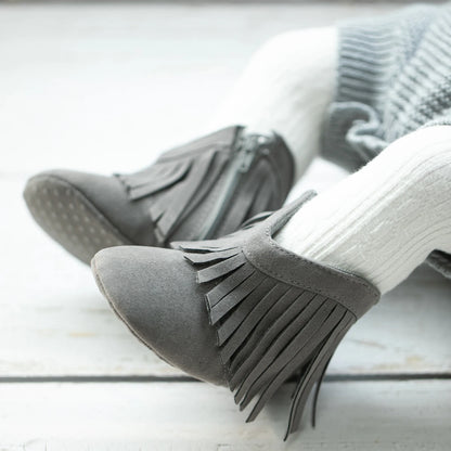 KIDSUN Baby Booties Girl Boy Pre walker Solid Infant Toddler First Walkers Soft Sole Anti-slip Boots Newborn Moccasin