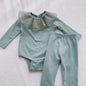 2025 Spring New Baby Long Sleeve Home Clothes Set Infant Girl Lapel Tops + Leggings 2pcs Suit Toddler Cotton Casual Outfits