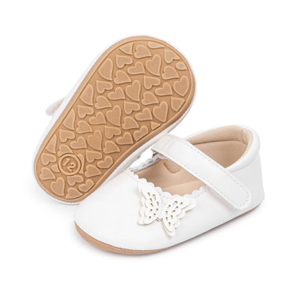 Girls Princess Shoes Bowknot Rubber Sole Anti-slip PU Leather Baby Shoes Newborns First Walkers Crib Shoes Spring Autumn