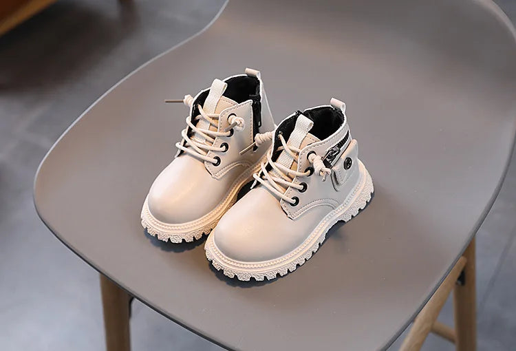 Spring Autumn Children Ankle Boots Classic Simple Black Boots for Girl Fashion Causal Kids Boots for Boys Leather Versatile Soft