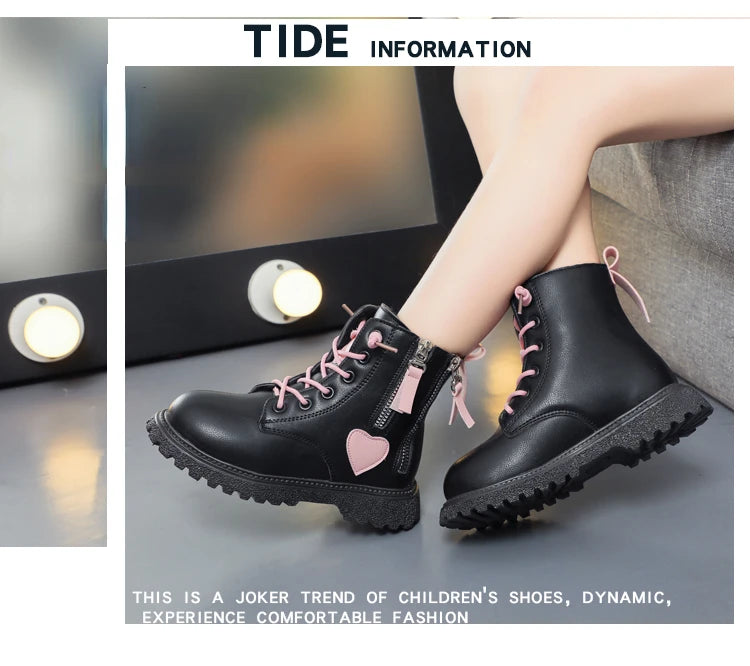Girls Ankle Boots 2025 New Autumn and Winter Fashion Double Zip Beautiful Princess Non-slip Performance Boots for Catwalk Casual