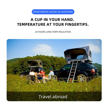 450ml Smart Car Heated Mug 12V24V Pop-up Lid Touch Screen Temperature Control Stainless Steel Portable Travel Thermal Coffee Mug