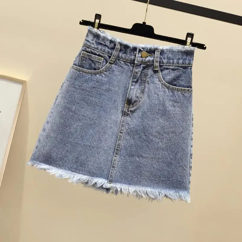 Woman Skirts High Waist Denim Skirt for Women Spring and Summer Skirt A- line Short Skirt Mujer Faldas Saias Mulher