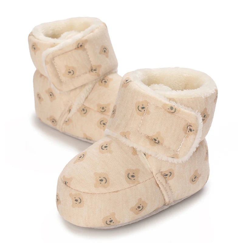 Winter Snow Baby Boots Cute Bear Warm Booties For Kids Soft Sole Infant Newborn Toddler Baby Girl Shoes