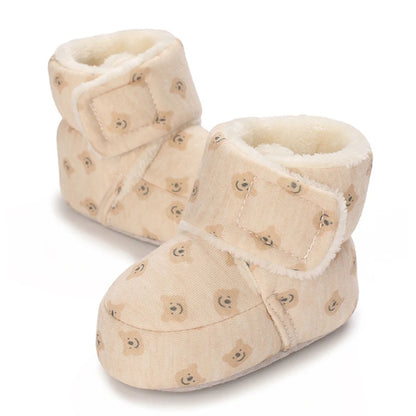 Winter Snow Baby Boots Cute Bear Warm Booties For Kids Soft Sole Infant Newborn Toddler Baby Girl Shoes