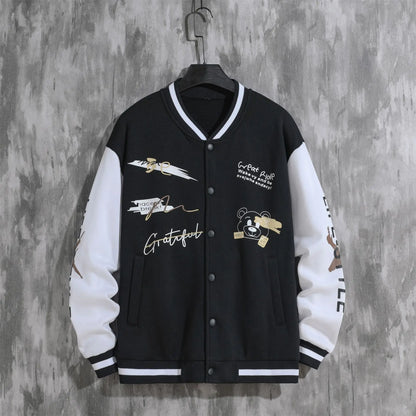 2025 New Jacket Coat Letter Printed  Wear Men Baseball Jacket Casual Long Sleeve Stand Jackets Men's Coats Sweatshirts Outerwear