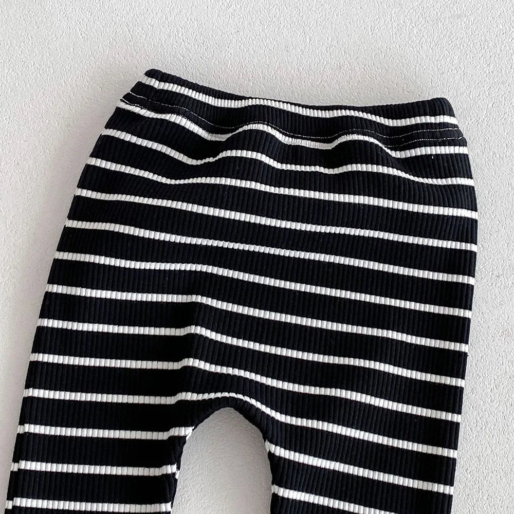 MILANCEL 2025 Autumn Baby Pants 0-3 Y Korean Style Toddler Girls Solid Big PP Leggings Infant Boys Cotton Slim Fit Trousers