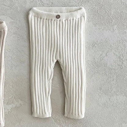 2025 New Infant Toddler Cotton Ribbed Knit Leggings Solid Baby Trousers Autumn Children Pp Pants Baby Boy Girl Stretch Leggings
