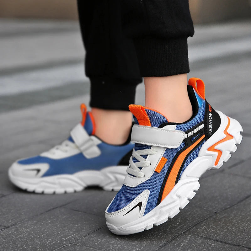 Lightweight Children's Black Sneakers Breathable Mesh for Boys School Casual Walking Shoes Non slip Sport Kids Girl Running Shoe