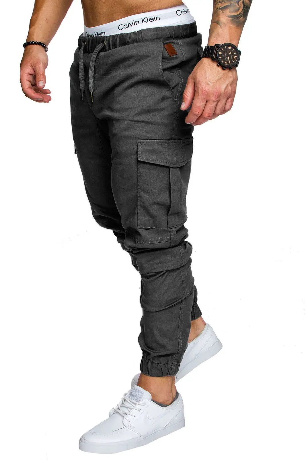 New Men's Casual Work Pants With Multiple Pockets Sports Jogger Pants