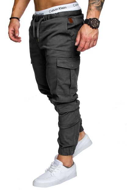 New Men's Casual Work Pants With Multiple Pockets Sports Jogger Pants