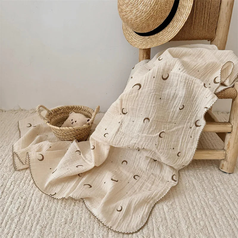 Summer Muslin Swaddle Blankets Cotton Soft Baby Blanket For Boys Girls Newborn Baby Receiving Blanket Sleeping Cover Crib Quilts