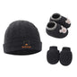 New Newborn Baby Cotton Beanies Hospital Hat Mittens Shoes Sets Solid Stretchy Infant Warm Cap Gloves 0-1 Years Old