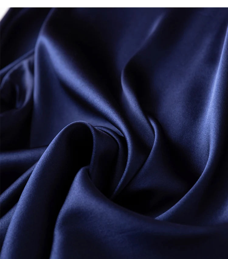 Tajiyane Women's 93% Mulberry Silk 7% Spandex 19 momme satin Silk Buttons long sleeve shirt Top Blouse office work chemise femme