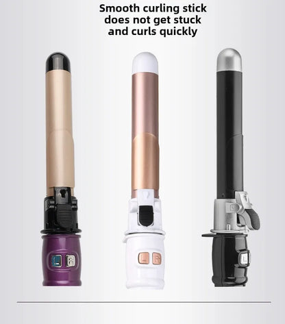 Automatic Hair Curler 1.1inches Rotating Curling Iron with LED Display Fast Heating Curling Wand Hair Curler for Home Travel Use
