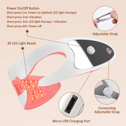 Electric 3D Eye Beauty Device with 3 Modes - Eye Vibrator Massage & 36 LED Light Therapy for Gentle Fatigue Relief And Dark Circ