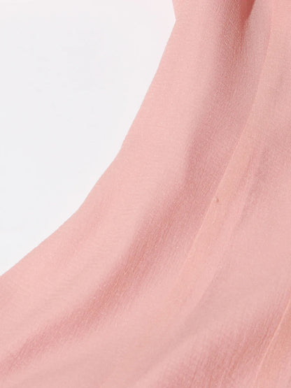 TWOTWINSTYLE Pink Patchwork Ruffle Dress For Women Round Neck Flare Sleeve High Wait Slim Elegant Midi 107CM Dress Female 2025