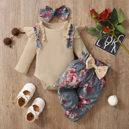 3Pcs Baby Girl Clothes Set Newborn Kids Clothing Children Toddler Girl Clothes Babe Girl Outfits Infant New Born Clothes