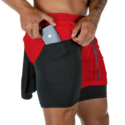 Berserk- Men's 2 in 1 Sports Shorts, Quick Dry Running Shorts, Gym & Fitness Training, Double Layer