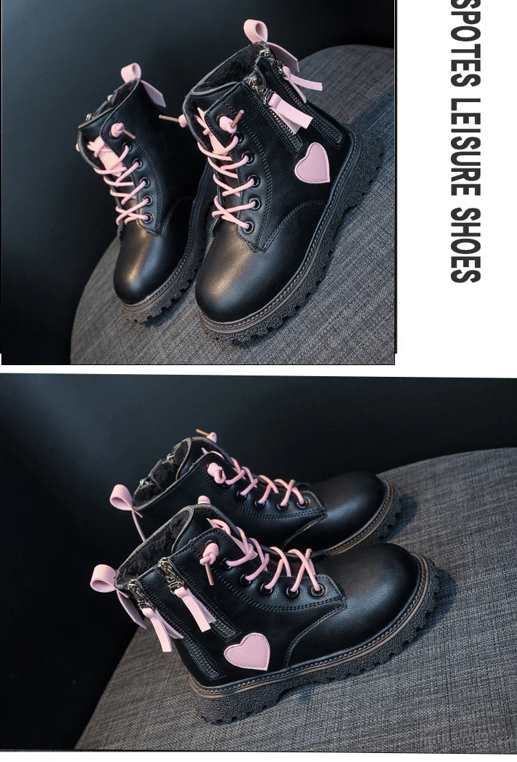 Girls Ankle Boots 2025 New Autumn and Winter Fashion Double Zip Beautiful Princess Non-slip Performance Boots for Catwalk Casual