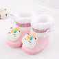 Baywell Cute Cartoon Animal Newborn Baby Boots Winter Plush Snow Booties for Boy Girl Soft Soled Comfortable Warming Shoes