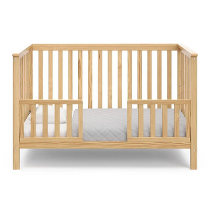 4-in-1 Convertible Crib (Natural) - Converts to Daybed, Toddler Bed, and Full-Size Bed, Fits Standard Full-Size Crib Mattress, A