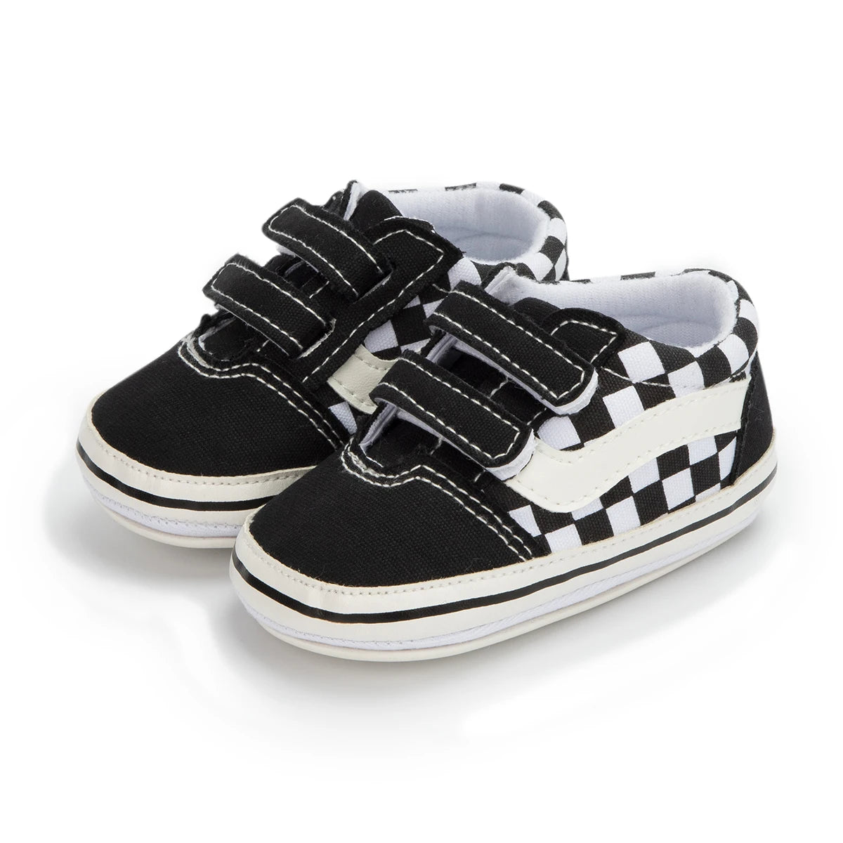 Meckior New Baby Canvas Sneakers Anti-slip Soft Plaid Baby Boy Girl Shoes Newborns First Walkers Infant Baby Unisex Casual Shoes