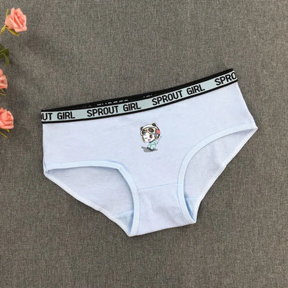 3Pcs New Fashion Cartoon Printing Letter Edge Girl Cotton Underwear Student Boxer Underwear Girls Triangle Underwear 8-16 Years