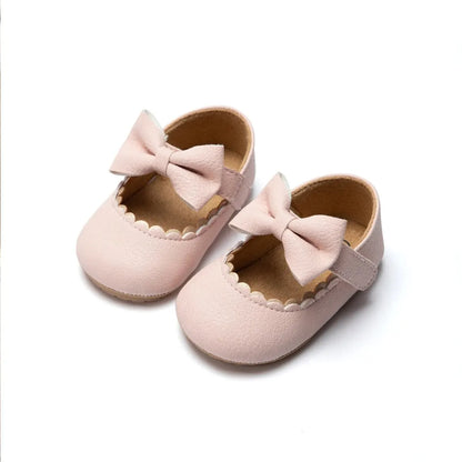 2025 New Baby Girls Shoes Bowknot Party Dress First Walker Anti-slip Non-slip Rubber Sole Infants Girl Crib Shoes
