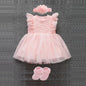 New Born Baby Girl Dress Clothes Christening Dress Classic Infant Baptism Wedding Tulle Dress for Spring Summer 0 3 6 Months