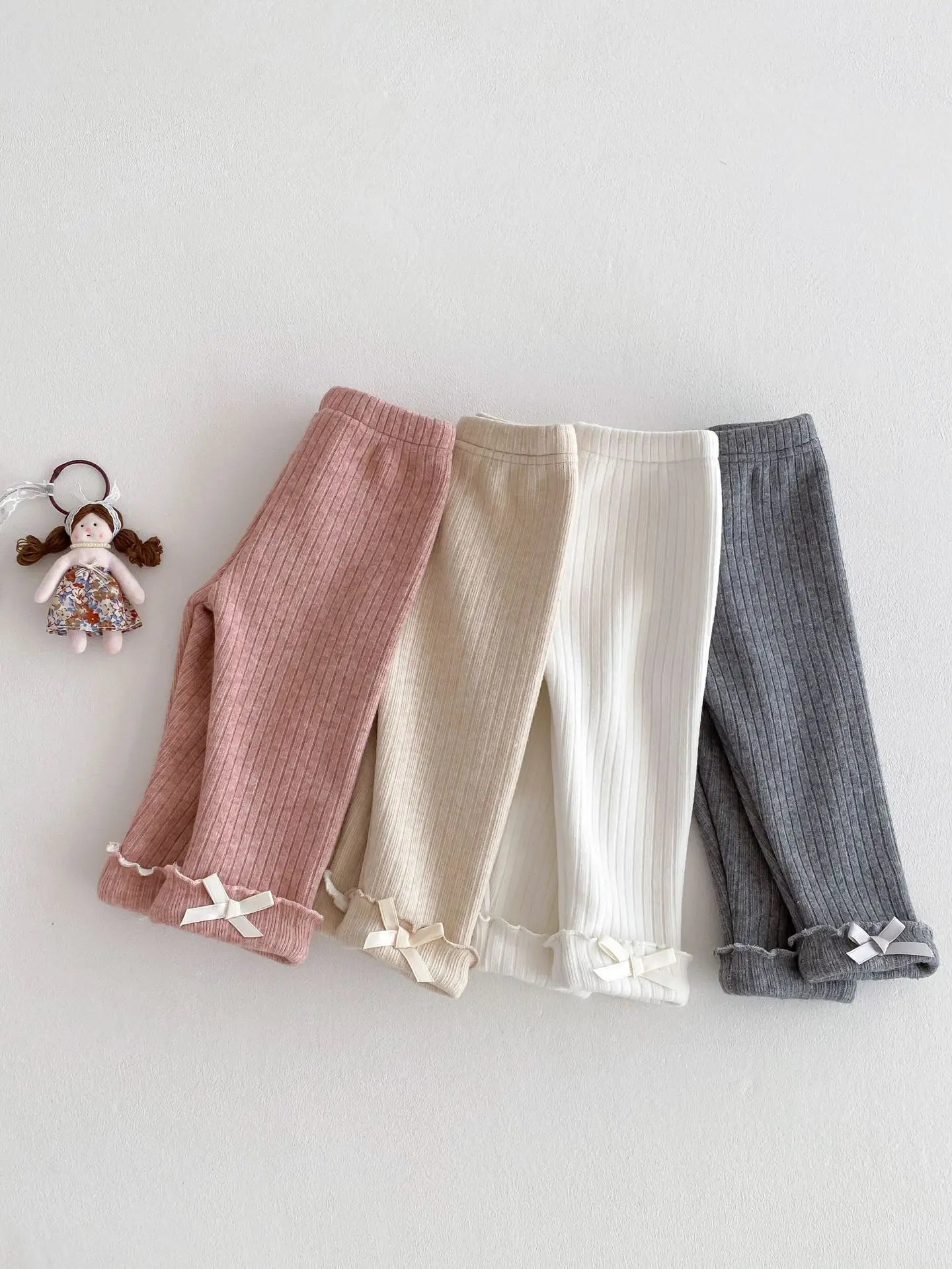 2025 Winter New Baby Plus Velvet Thick Leggings Cotton Girls Cute Bow Warm Trousers Infant Fleece Casual Pants Toddler Clothes