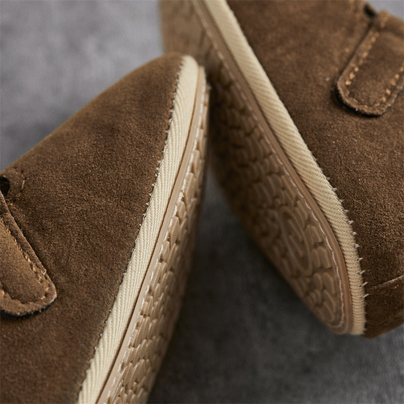 0-18M Newborn Baby First Walking Shoes Soft Cow Suede Sole Rubber Non-slip Walking Shoes Newborn Boys Girls Casual Flats