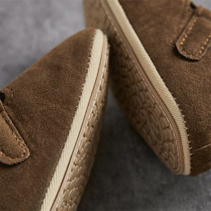 0-18M Newborn Baby First Walking Shoes Soft Cow Suede Sole Rubber Non-slip Walking Shoes Newborn Boys Girls Casual Flats