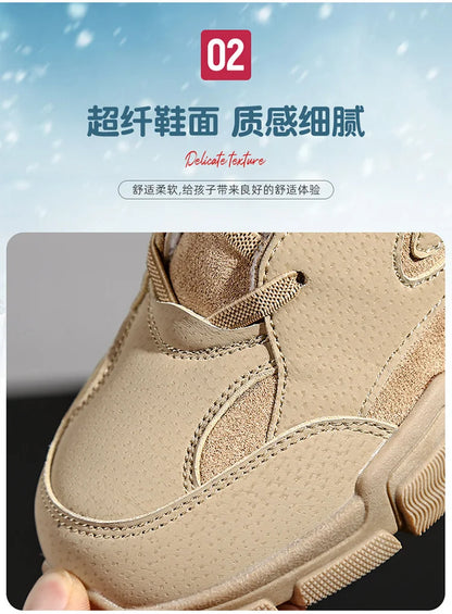 Boots For Kids Girls Boys Children's Winter Tooling Cotton Boot Casual Kids Shoe Trendy All-match Hard-wearing Fashion Anti-wear