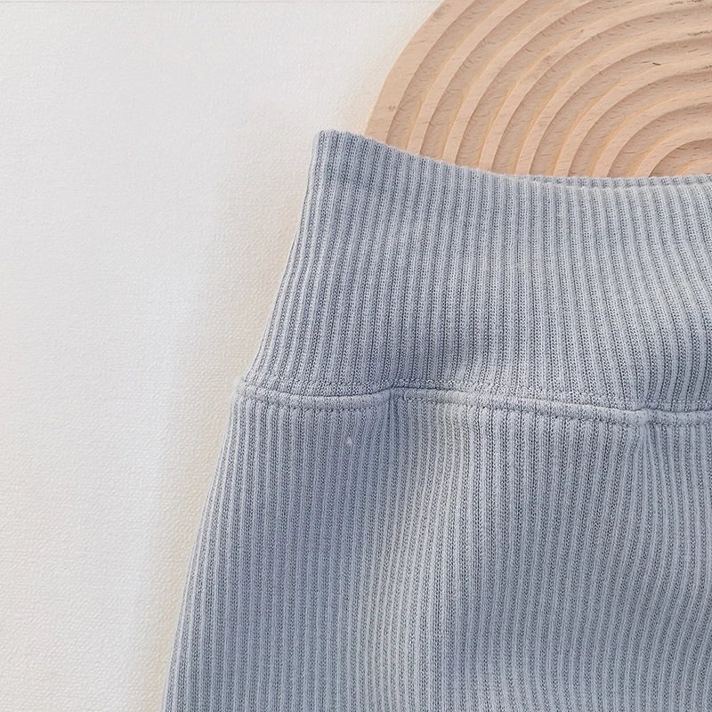 MILANCEL Baby Leggings Toddler High Waist Fleece Thermal Trousers Infant Solid Color Pants