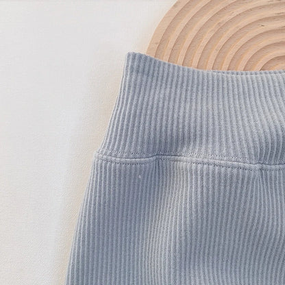 MILANCEL Baby Leggings Toddler High Waist Fleece Thermal Trousers Infant Solid Color Pants