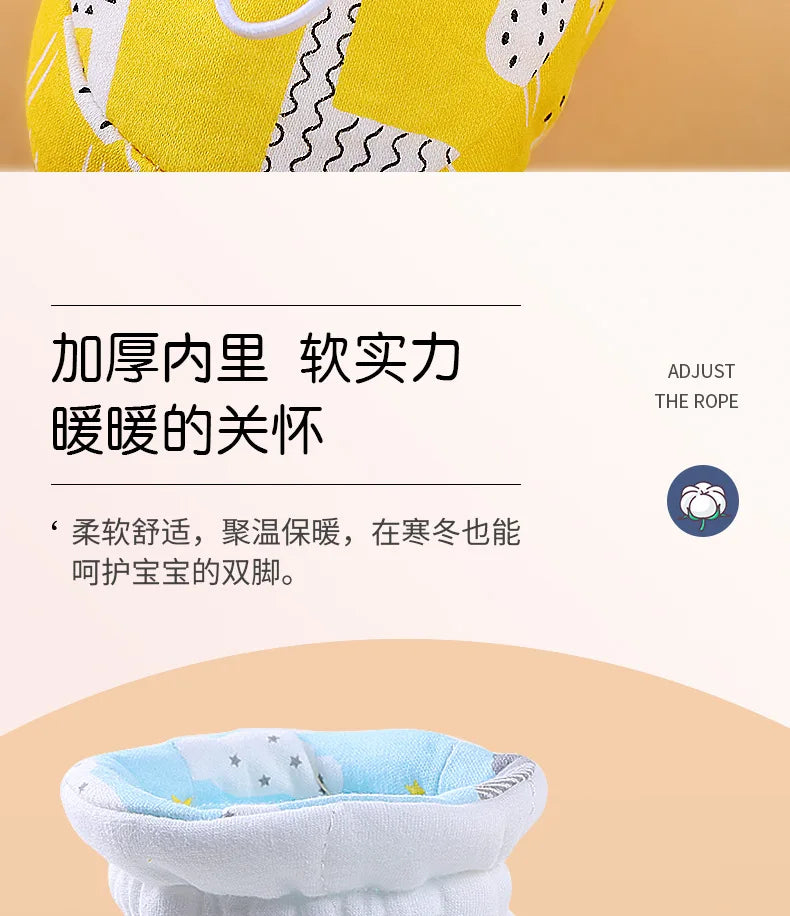 Newborn Baby Shoes for Boys Girls Winter Warm Thicken Plush Toddler Shoes Soft Sole Kids Short Booties Infant First Walker