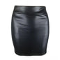 Women Mini/Long Skirt Solid Color High Waist Slim Fit Skinny Matte Faux Leather Cozy Commuter Bodycon Skirt Streetwear