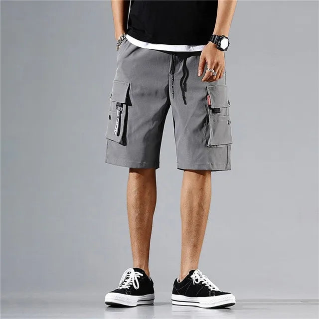 2025 New Summer Men Trend Cargo Shorts Men's Letter Print Pocket Shorts Fashion Casual Straight Shorts Male Ropa Hombre