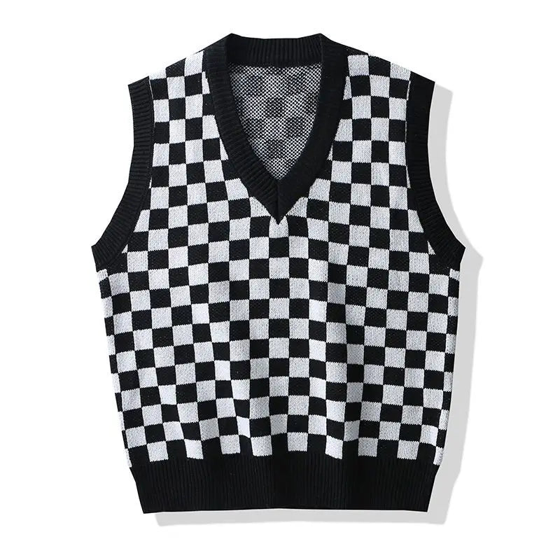Men Knit Sweater Vest ins sweater vest Korean fashion clothes