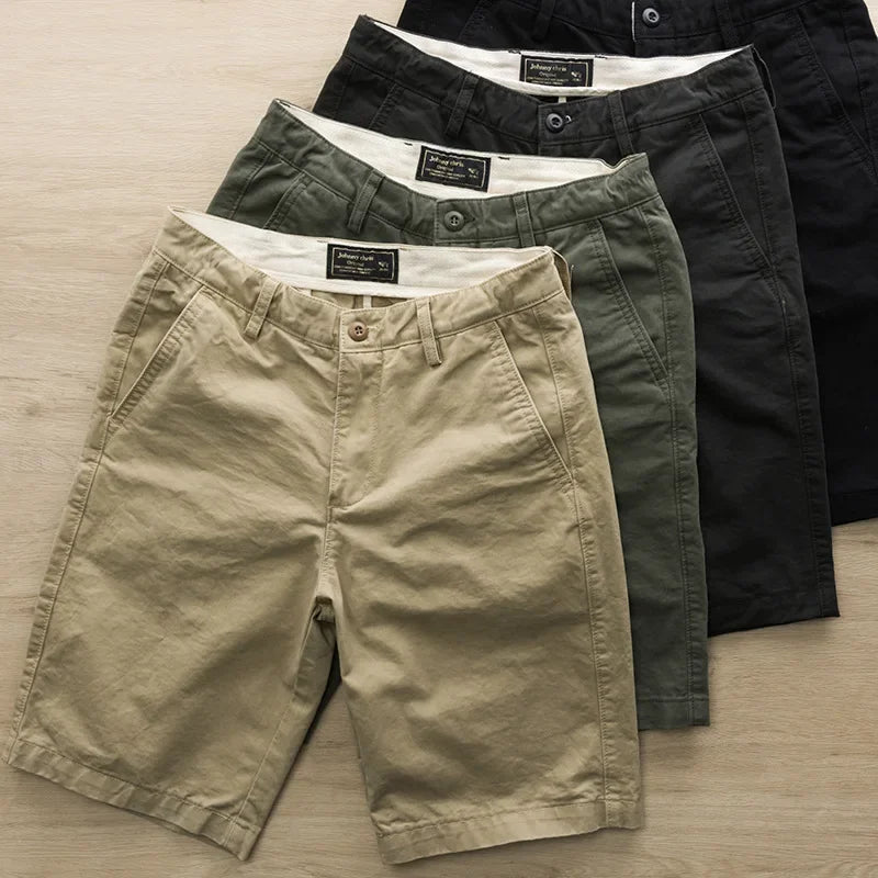 DAILOU  Workwear Pants, Summer Texture, Washed Shorts,  Japanese Style Solid Color Trend, Versatile Slim Fit Capris