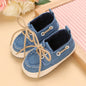 Lucky Blue Newborn Infant Toddler Boy Girl Casual Breathable Soft Cloth Bottom  Anti-slip PU Leather First Walkers Canvas Shoes